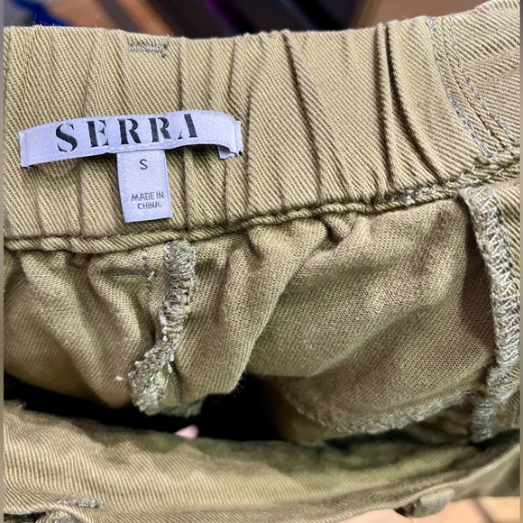 SERRA Khaki Pants Ankle OLIVE OIL Wash Fatigue Camo Parachute Trouser Utility M - Picture 8 of 11